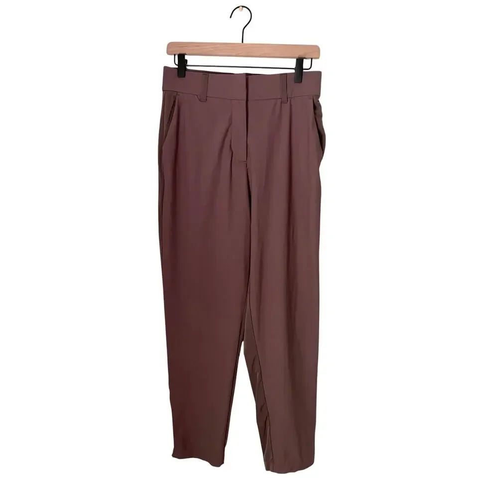 Nike Women’s Dri-FIT Golf Work Pants Taupe Mauve Tapered Performance Trousers-M